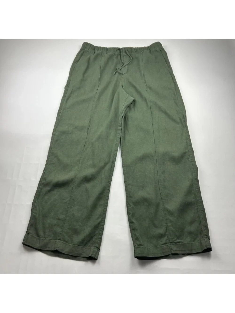 GAP Thyme Green Linen Blend Wide Leg Lounge Pant L